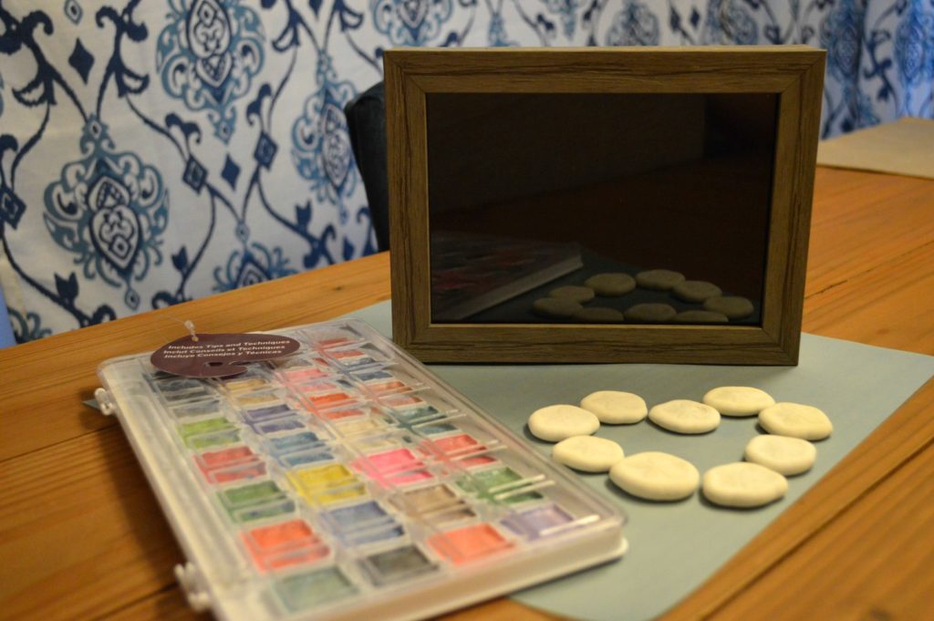 Item Set up for Water Color Sand Dollar Shadow Box